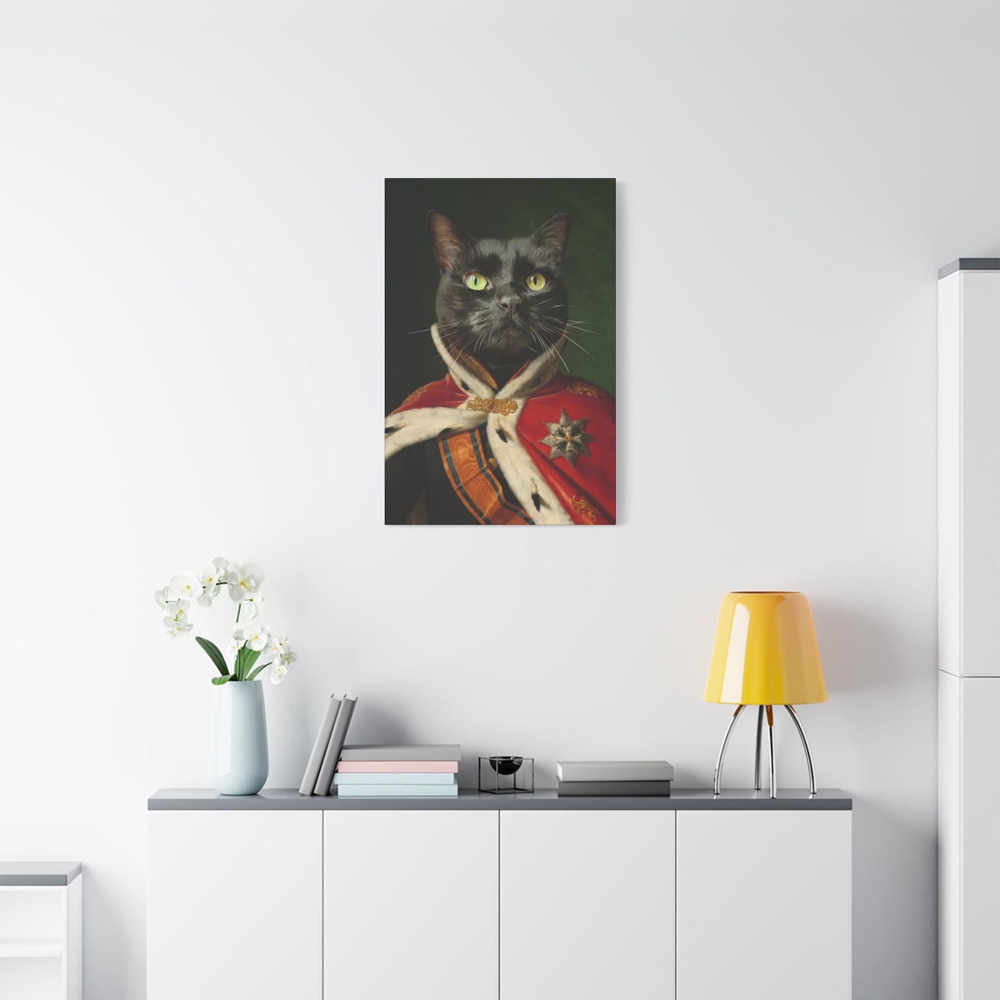 Purr-pendicular Pup - Customized Pet Portrait Canvas