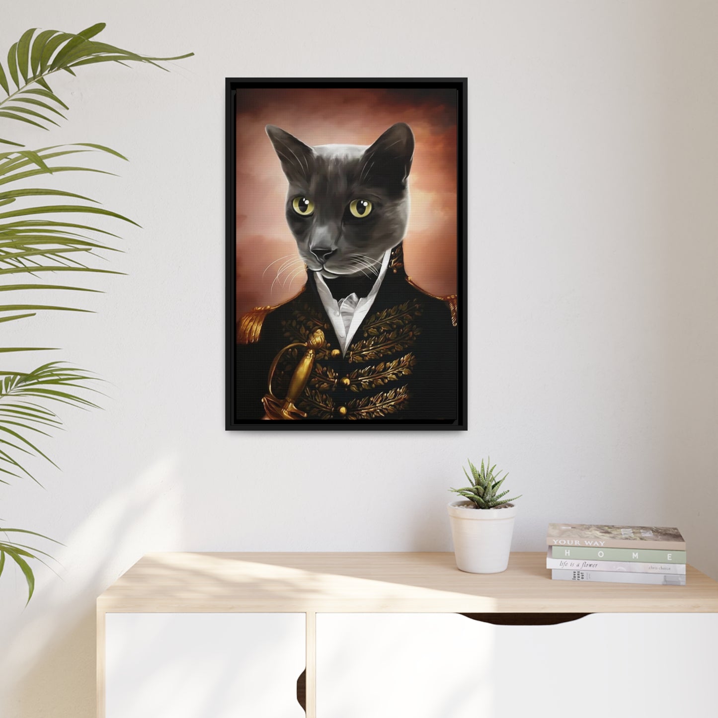 Purrfectly Posed - Customized Pet Portrait with Framed Canvas
