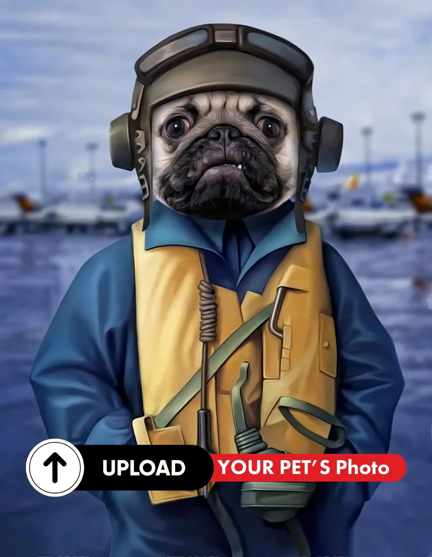 The Paw-ductivity Pooch - Customized Pet Portrait (Digital) - Gifts for Pet Lovers