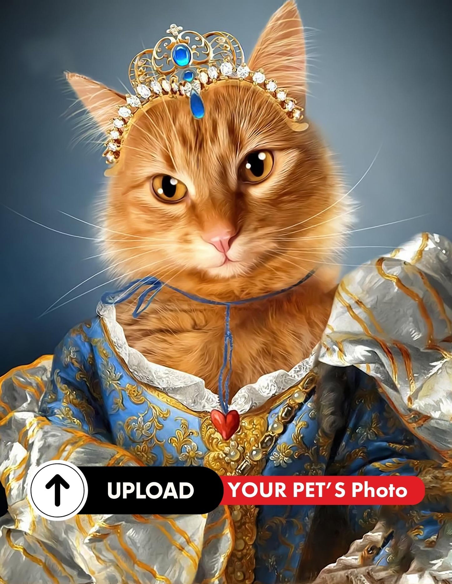 Meow-gnificent Masterpiece - Customized Pet Portrait  (Digital)  - Gifts for Pet Lovers